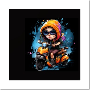 Lady Biker Posters and Art